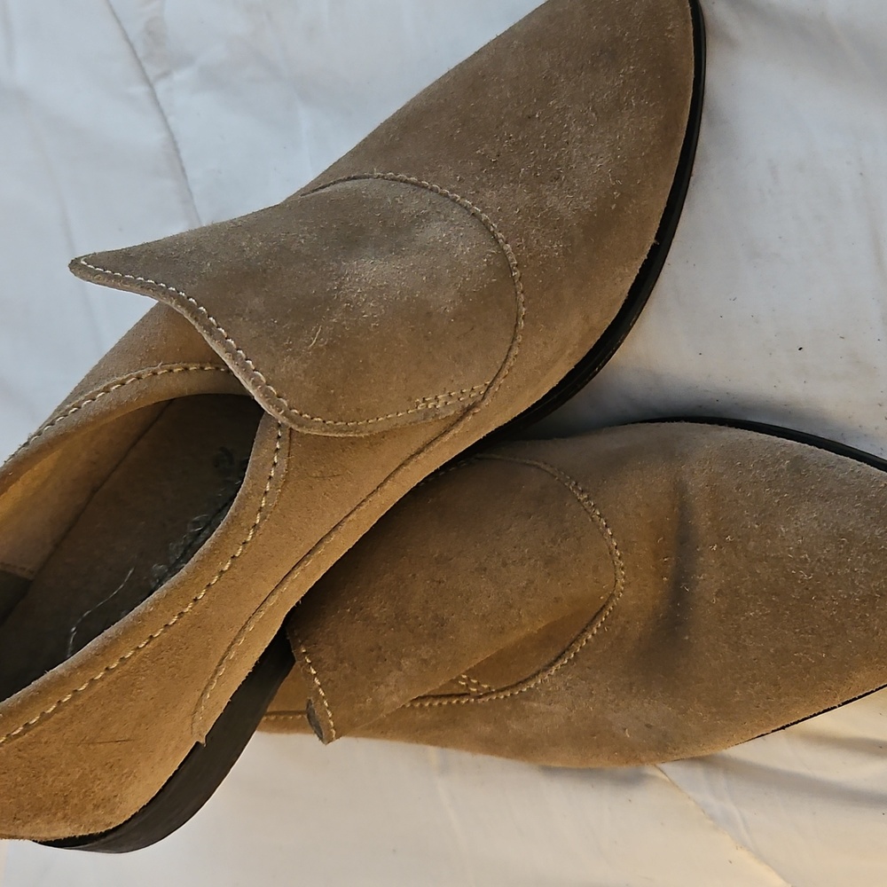 Free People Suede Slip-On Loafers in Taupe